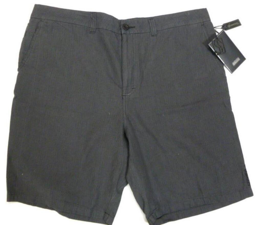 O'NEILL JORDY SMITH MEN'S W 40"/L 10" GREY COTTON HODGES SHORTS STRIPED